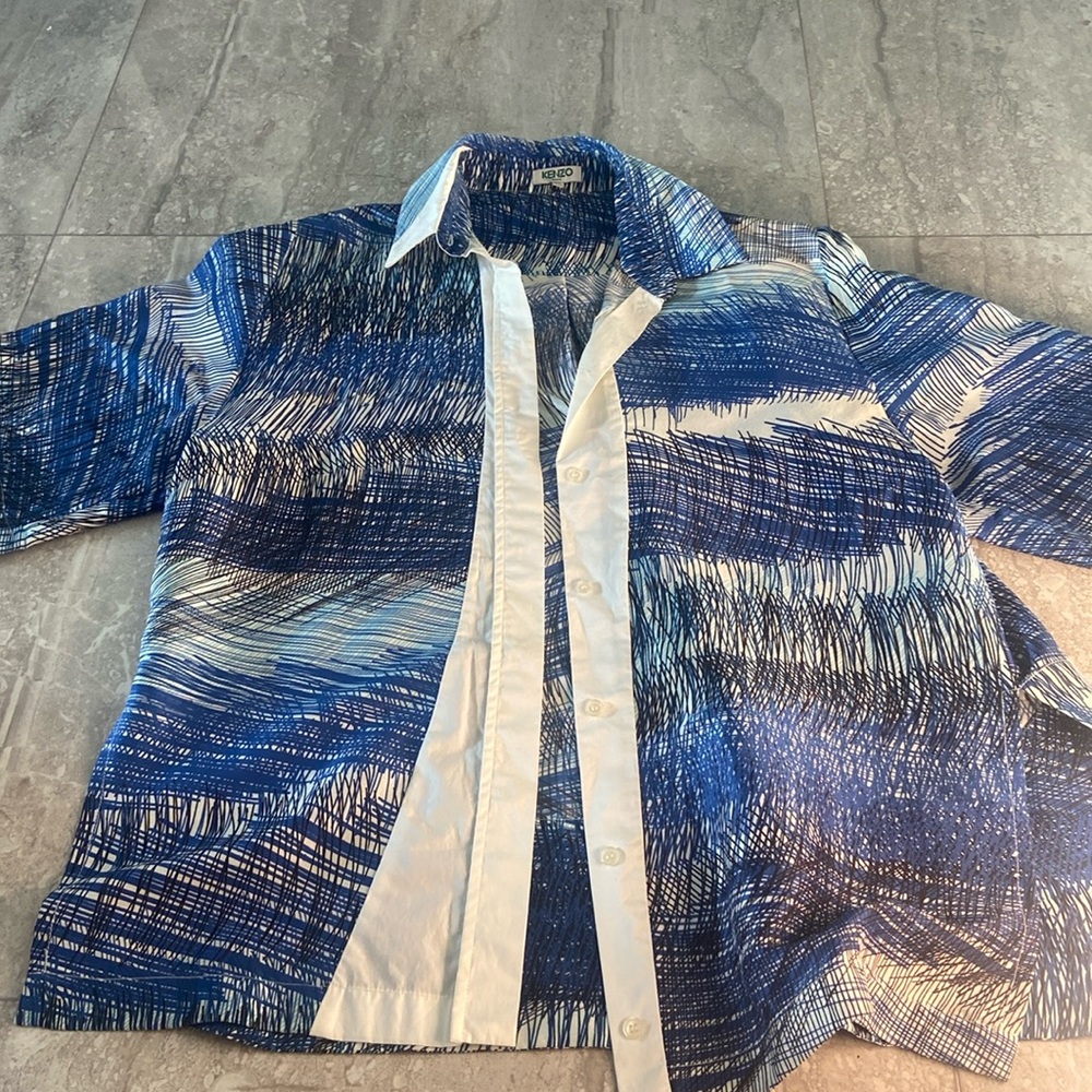 Kenzo parís size 38 silk button up short sleeve